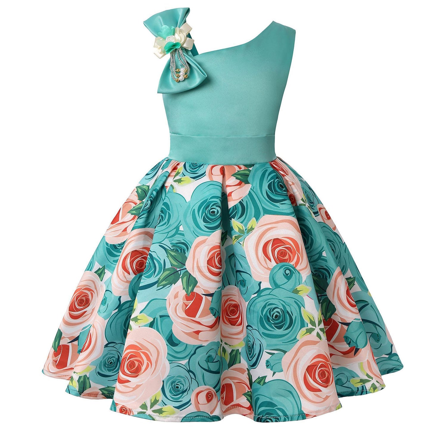 Girls' Princess Dresses Digital Print Children's Dresses