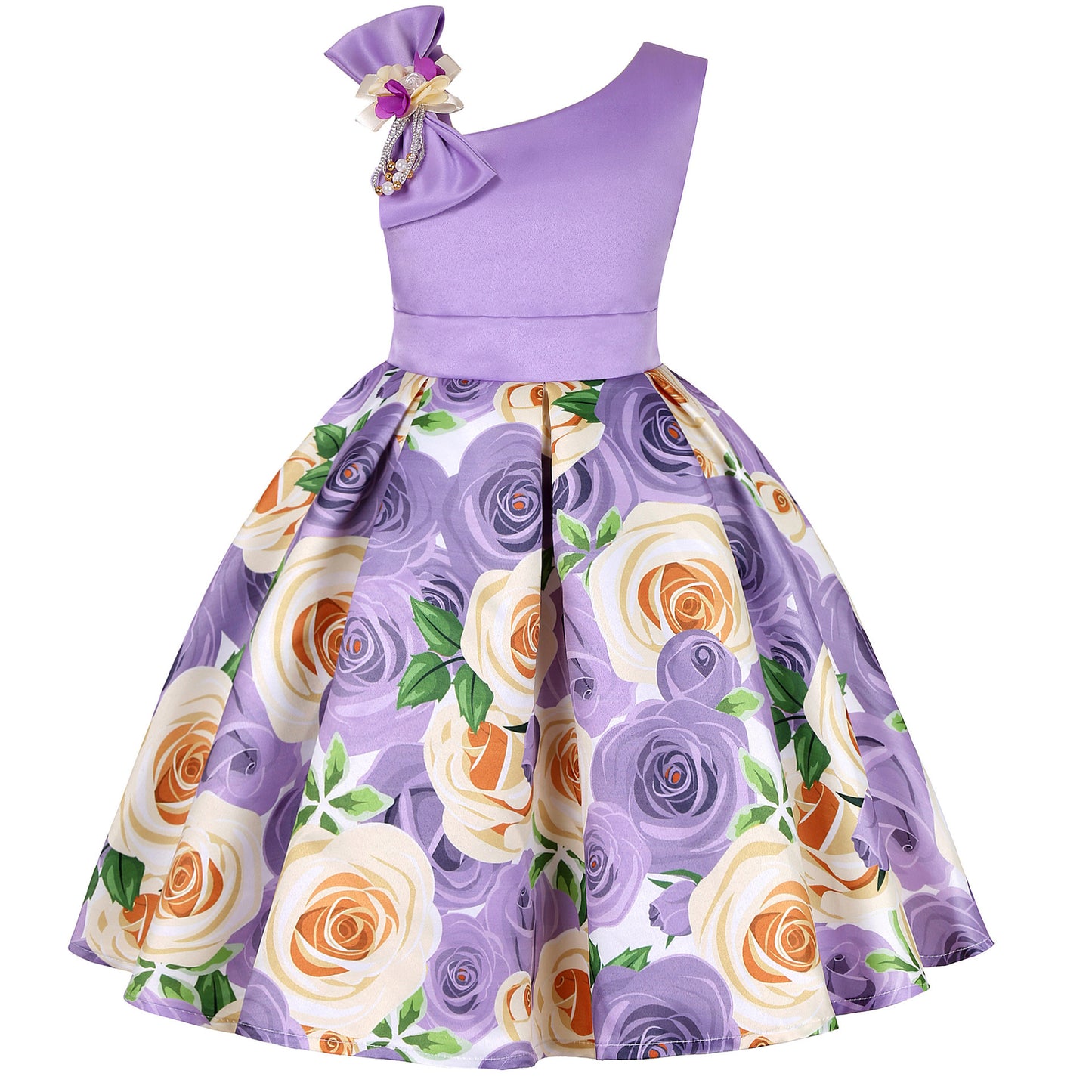 Girls' Princess Dresses Digital Print Children's Dresses