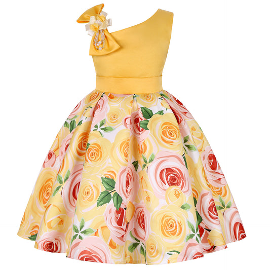 Girls' Princess Dresses Digital Print Children's Dresses